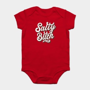 Salty Bitch // Vintage Typography Design Baby Bodysuit